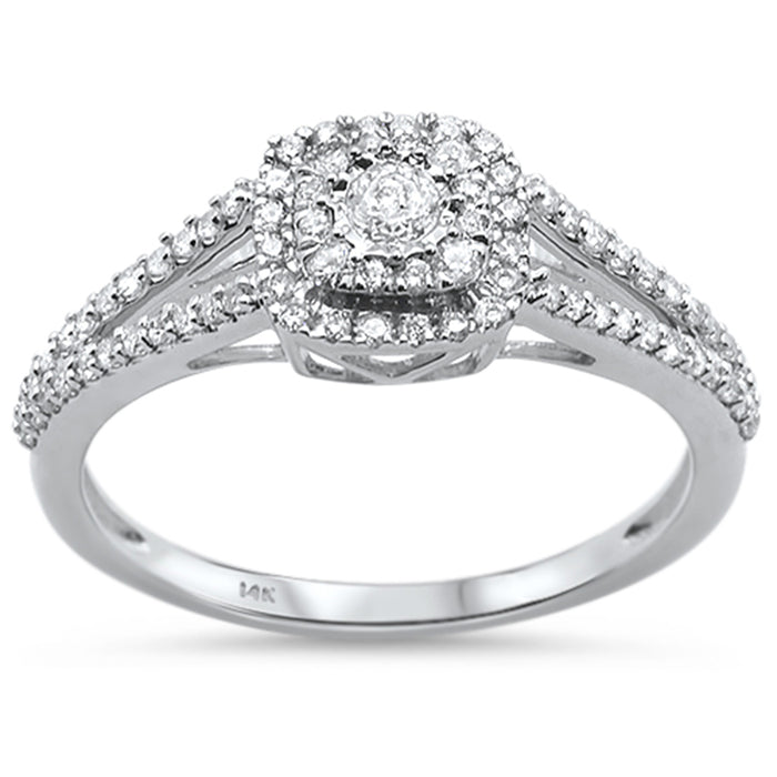 DIAMOND CLOSEOUT! .35ct 14KT White Gold Square Diamond Ring Size 6.5