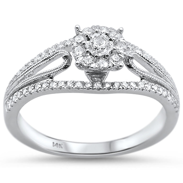 DIAMOND CLOSEOUT! .36ct 14KT White Gold Round Diamond Ring Size 6.5