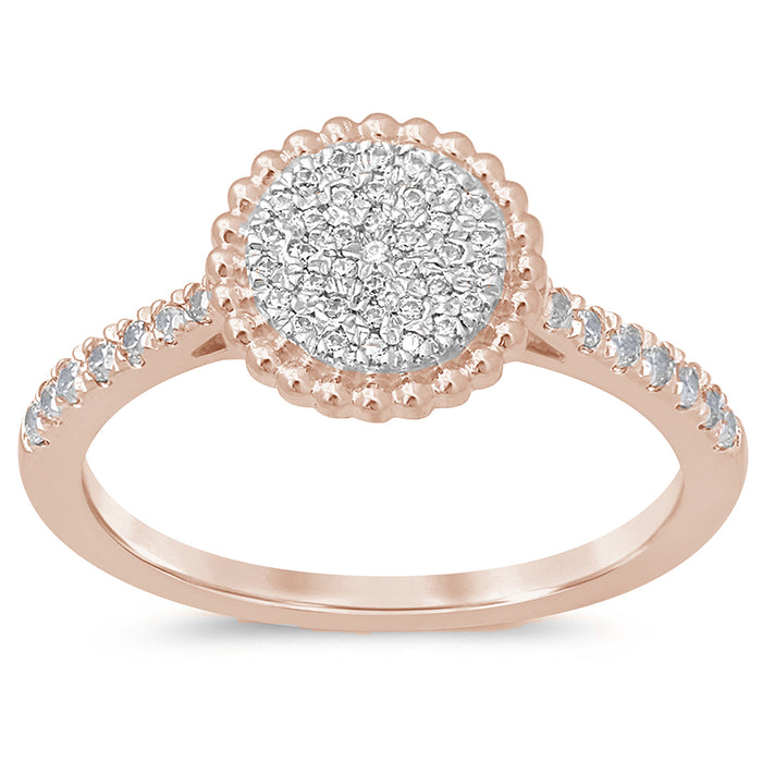 DIAMOND CLOSEOUT! .25ct 14KT Rose Gold Round Diamond Solitaire Ring Size 6.5