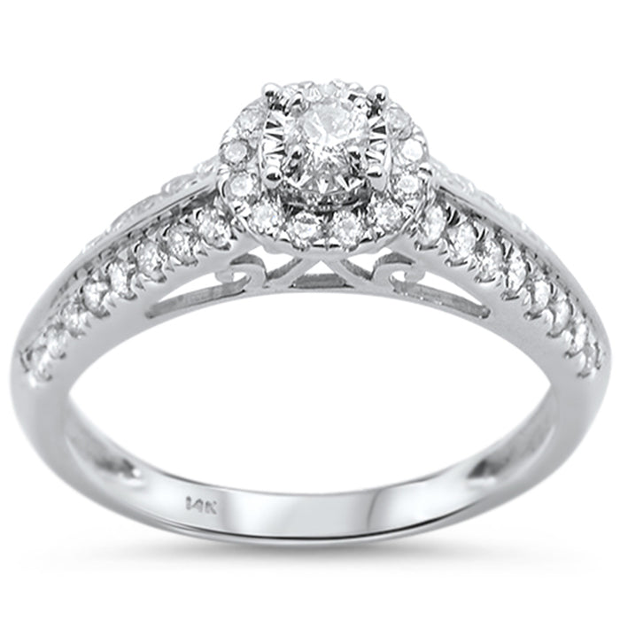 DIAMOND CLOSEOUT! .51ct 14KT White Gold Diamond Engagement Ring Size 6.5