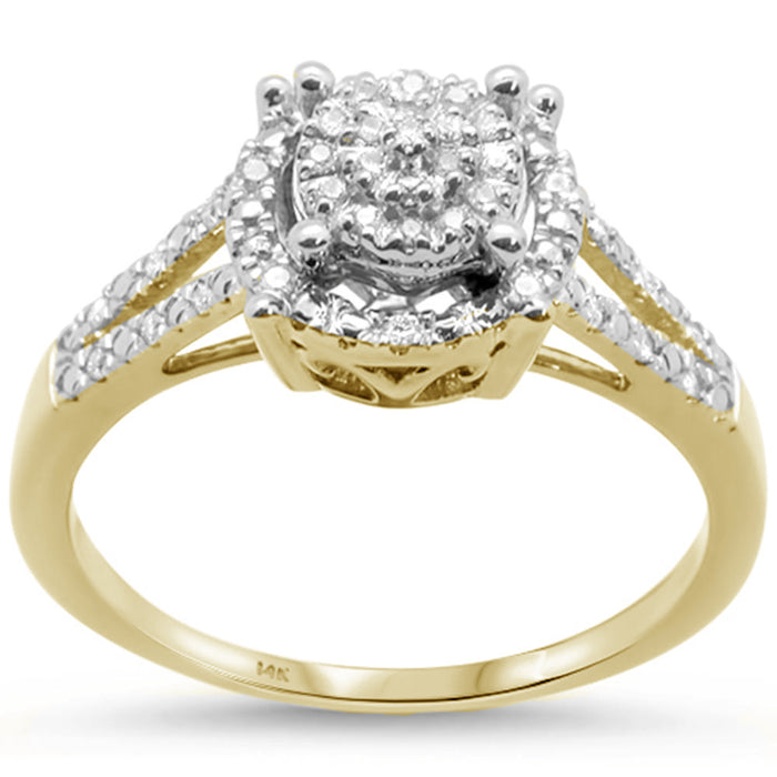 DIAMOND CLOSEOUT! .13ct 14KT Two Tone Gold Diamond Engagement Ring Ring Size 6.5