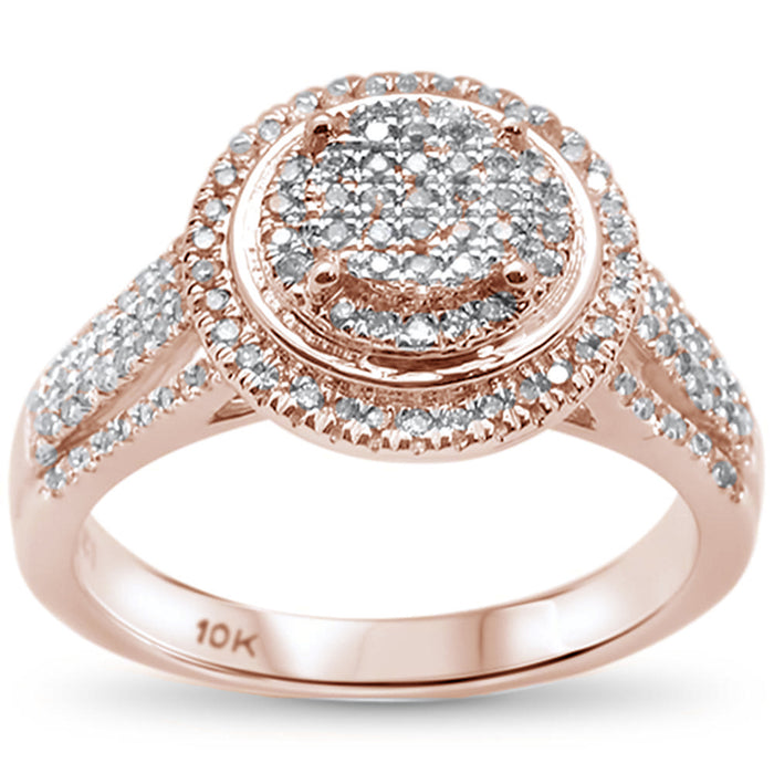DIAMOND CLOSEOUT! .37cts 10k Rose Gold Round Diamond Engagement Ring Size 6.5