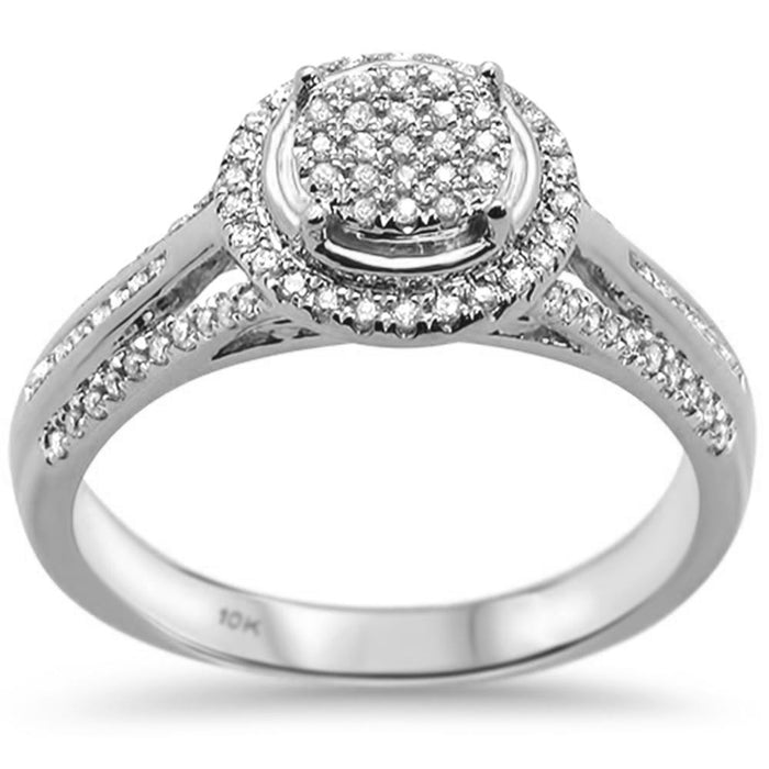 DIAMOND CLOSEOUT! .24ct 10K White Gold Round Diamond Solitaire Ring Size 6.5