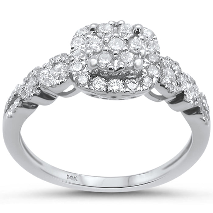 SPECIAL!.62ct 14k White gold Square Shaped Diamond Engagement Ring Size 6.5