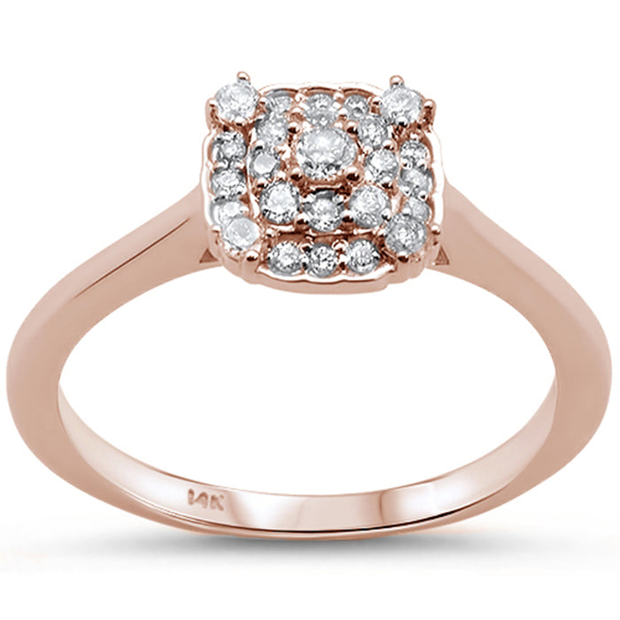 DIAMOND CLOSEOUT! .24cts 14k Rose Gold Diamond Solitaire Engagement Promise Ring Size 6.5