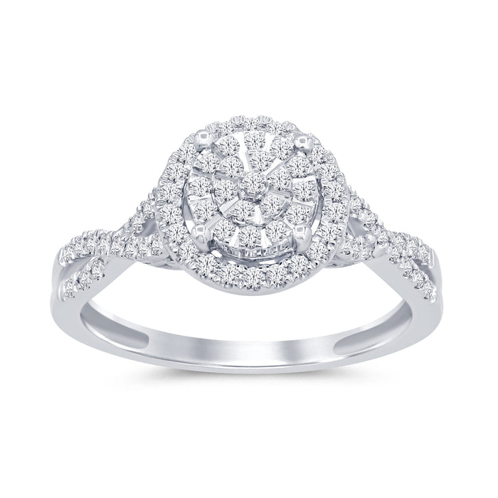 SPECIAL!.35ct 14k White Gold Round Diamond Engagement Wedding Ring Size 6.5