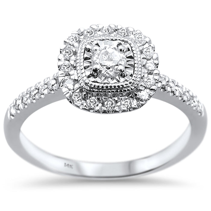 DIAMOND CLOSEOUT! .39ct 14k White Gold Square Diamond Engagement Wedding Ring Size 6.5