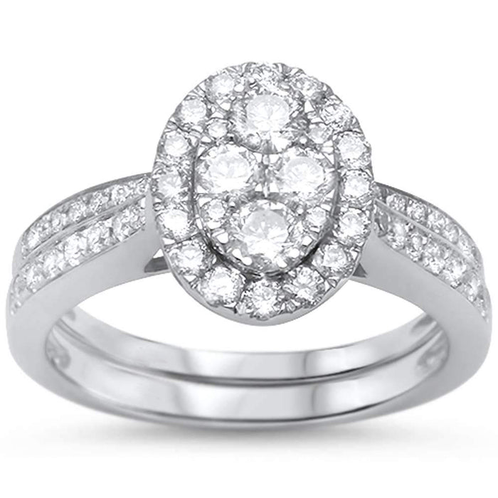 DIAMOND CLOSEOUT! 1.03ct 10k White Gold Diamond Engagement Wedding Ring Bridal Set Size 6.5
