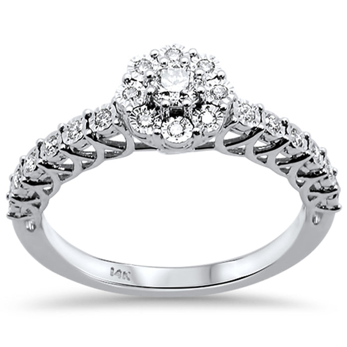 SPECIAL!.33ct 14kt White Gold Round Diamond Engagement Ring Size 6.5