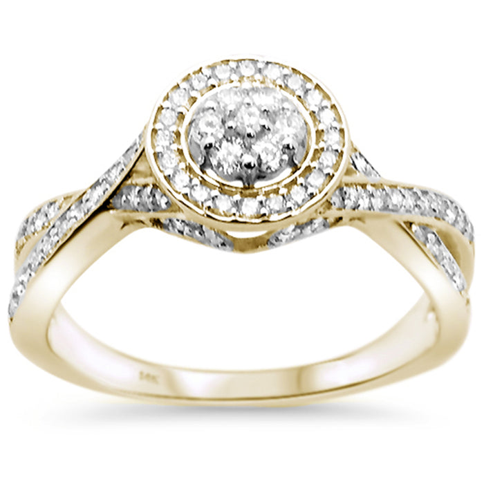 DIAMOND CLOSEOUT! .41ct 14k Yellow Gold Twisted Prong Round Diamond Engagement Ring Size 6.5