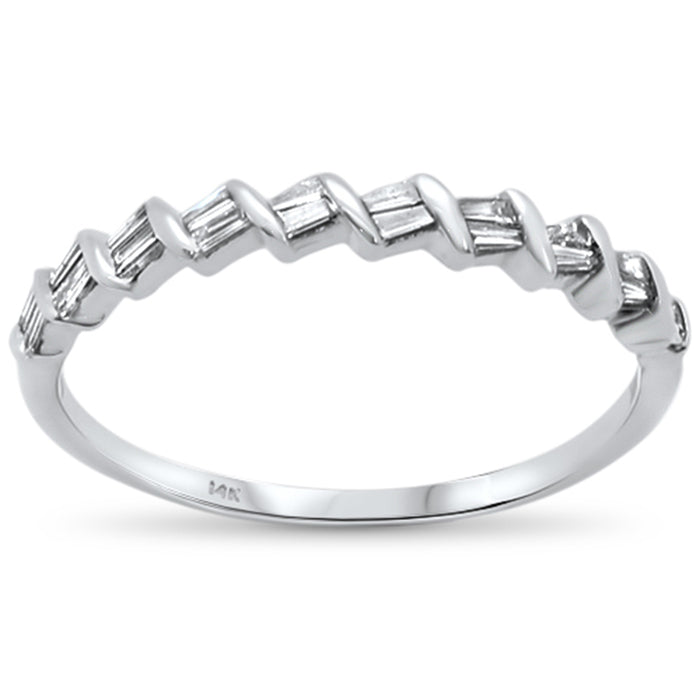 DIAMOND CLOSEOUT! .18ct 14k White Gold Diamond Anniversary Stackable Wedding Band Size 6.5