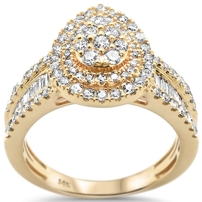 SPECIAL! 1.00ct 14k Yellow Gold Pear Shape Diamond Engagement Ring Size 6.5