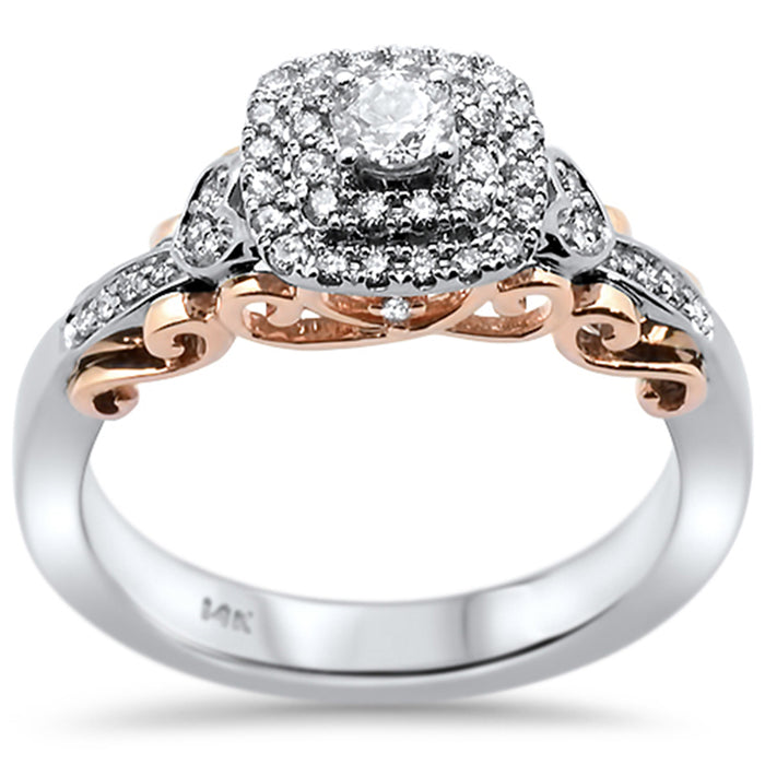 DIAMOND CLOSEOUT! .40ct 14k Two Tone Gold Diamond Engagement Ring Size 6.5