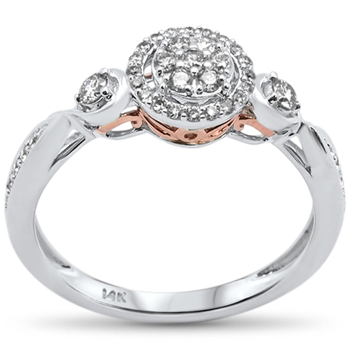 DIAMOND CLOSEOUT! .34ct 14k Two Tone Gold Diamond Engagement Ring Size 6.5