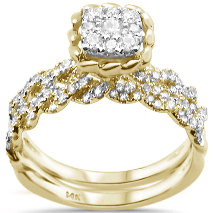 DIAMOND CLOSEOUT! .75ct G SI 14K Yellow Gold Diamond Bridal Ring Set
