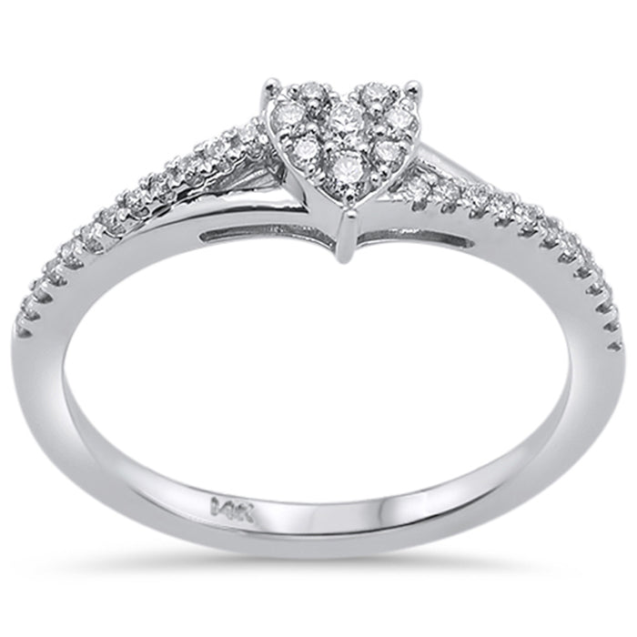 DIAMOND CLOSEOUT! .19ct 14k White Gold Heart Shaped Diamond Engagement Promise Ring Size 6.5