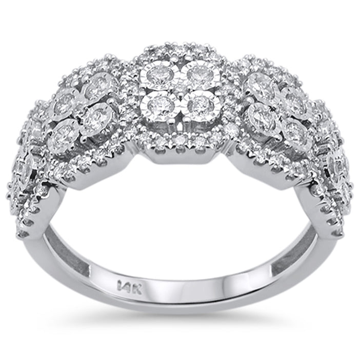 DIAMOND CLOSEOUT! .73ct 14k White Gold Diamond Anniversary Fashion Ring Band Size 6.5