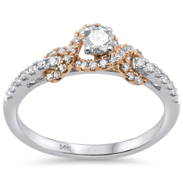 DIAMOND CLOSEOUT! .39ct 14k Two Tone Gold Diamond Engagement Promise Ring Size 6.5