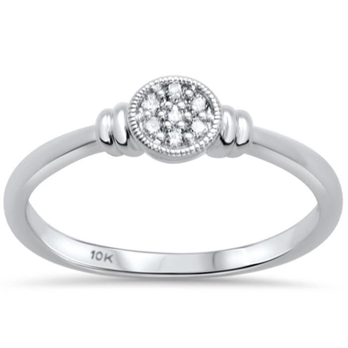 DIAMOND CLOSEOUT! .07ct G SI 10K White Gold Diamond Solitaire Engagement Ring Size 6.5