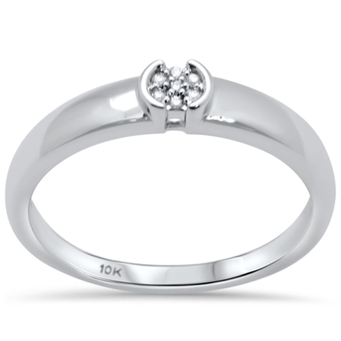 DIAMOND CLOSEOUT! .03ct G SI 10K White Gold Round Diamond Engagement Promise Ring Size 6.5