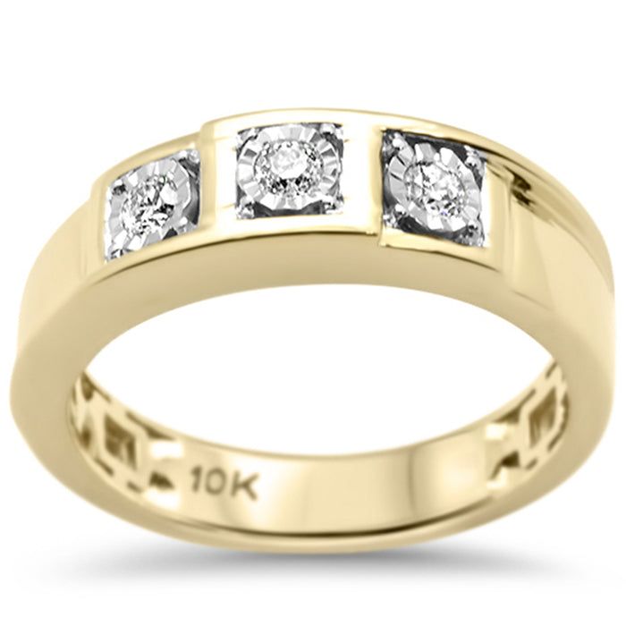 DIAMOND CLOSEOUT! .23ct G SI 10K Yellow Gold Men's Diamond Ring Size 10