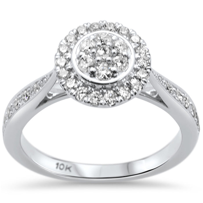 DIAMOND CLOSEOUT! .49ct G SI 10K White Gold Round Diamond Engagement Ring Size 6.5