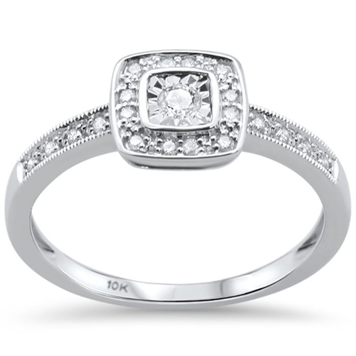 DIAMOND CLOSEOUT! .15ct G SI 10k White Gold Diamond Engagement Ring Size 6.5