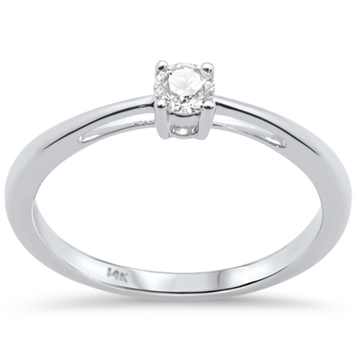 DIAMOND CLOSEOUT! .24ct G SI 14K White Gold Diamond Solitaire Ring Size 6.5