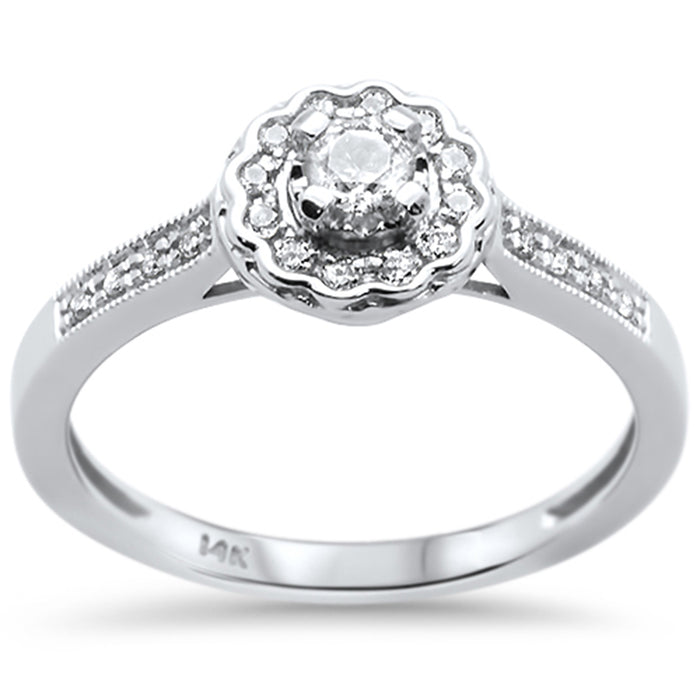 DIAMOND CLOSEOUT! .24ct G SI 14K White Gold Diamond Engagement Ring Size 6.5