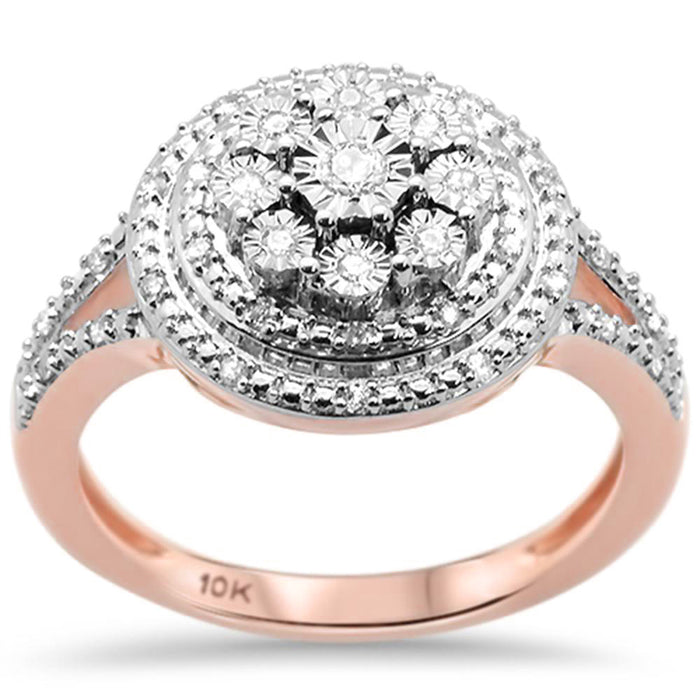 DIAMOND CLOSEOUT! .18ct G SI 10K Rose Gold Diamond Engagement Ring Size 6.5