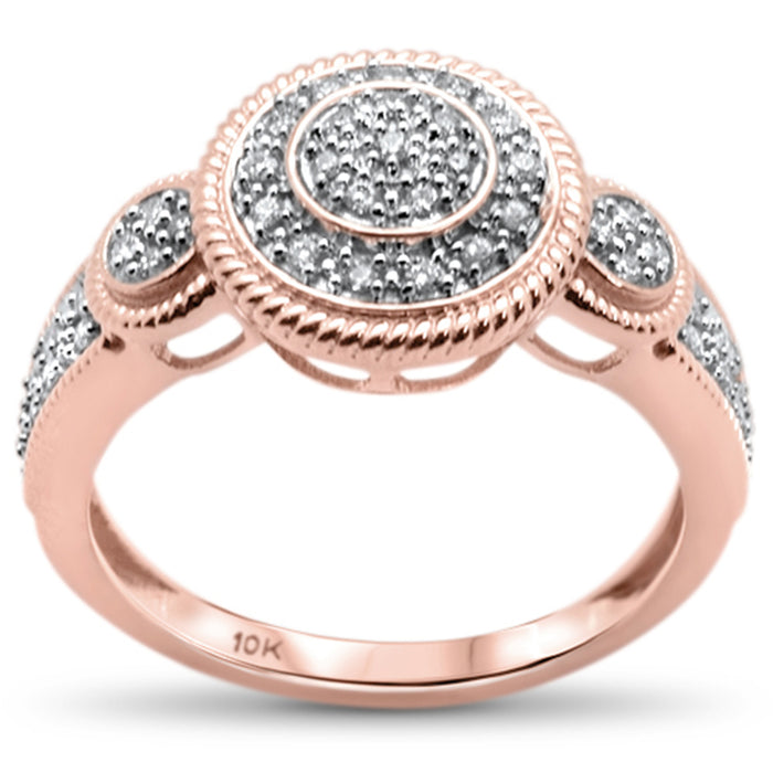 DIAMOND CLOSEOUT! .20CT G SI 10KT Rose Gold Diamond Ladies Three Stone Engagement Ring Size 6.5