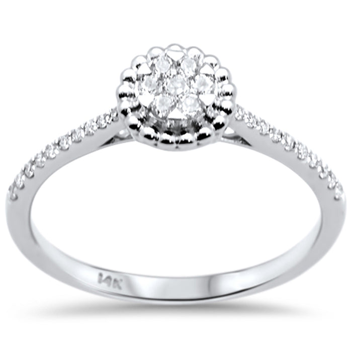 DIAMOND CLOSEOUT! .20ct G SI 14K White Gold Diamond Engagement Ring Size 6.5