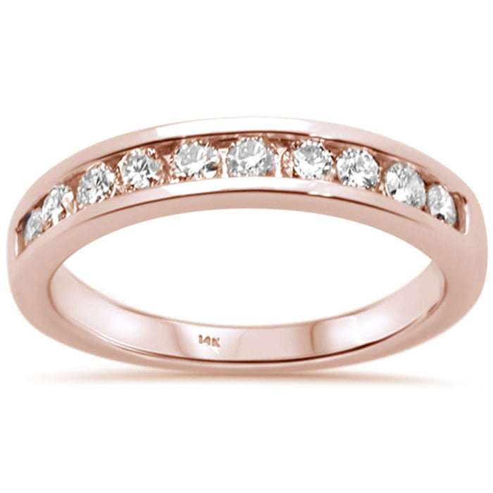DIAMOND CLOSEOUT! .48ct 14K Rose Gold Diamond Men's Wedding Band Ring Size 10