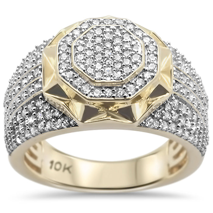 DIAMOND CLOSEOUT! 1.24CT G SI 10KT Yellow Gold Diamond Men's Ring Size 10