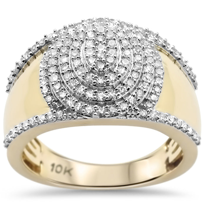 DIAMOND CLOSEOUT! .96CT G SI 10KT Yellow Gold Diamond Men's Ring Size 10