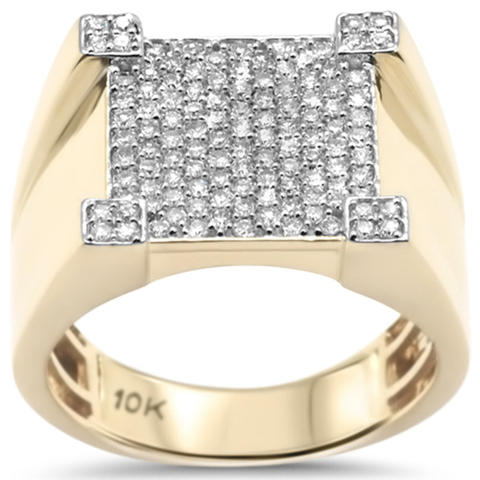 DIAMOND CLOSEOUT! .81ct G SI 10K Yellow Gold Diamond Men's Ring Size 10