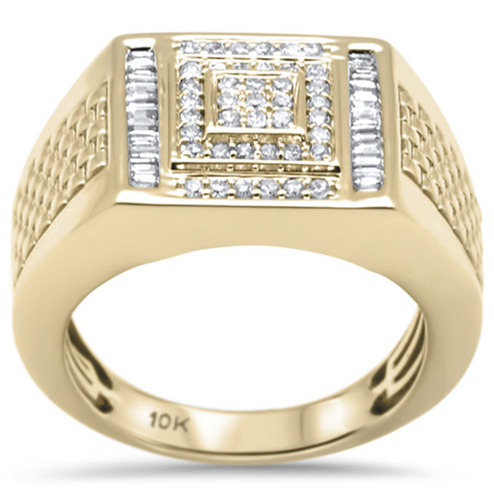 DIAMOND CLOSEOUT! .48ct G SI 10K Yellow Gold Diamond Men's Ring Size 10