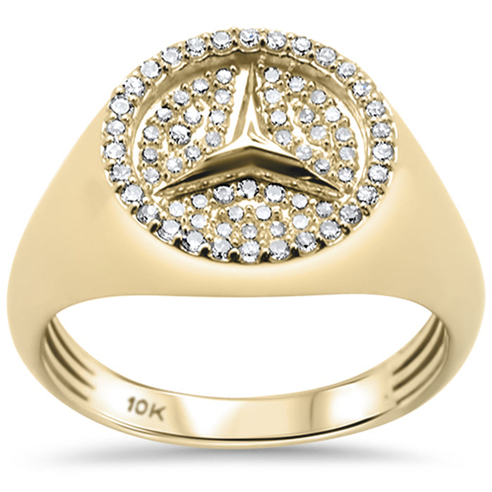 DIAMOND CLOSEOUT! .53ct G SI 10K Yellow Gold Diamond Men's Logo Diamond Ring Size 10