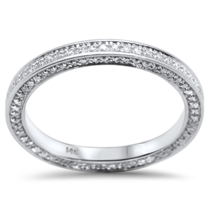 DIAMOND CLOSEOUT! .57ct G SI 14K White Gold Diamond Engagement Eternity Anniversary Band Ring Size 6.5