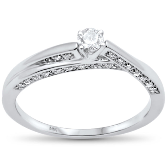 DIAMOND CLOSEOUT! .23ct G SI 14K White Gold Diamond Engagement Ring Size 6.5