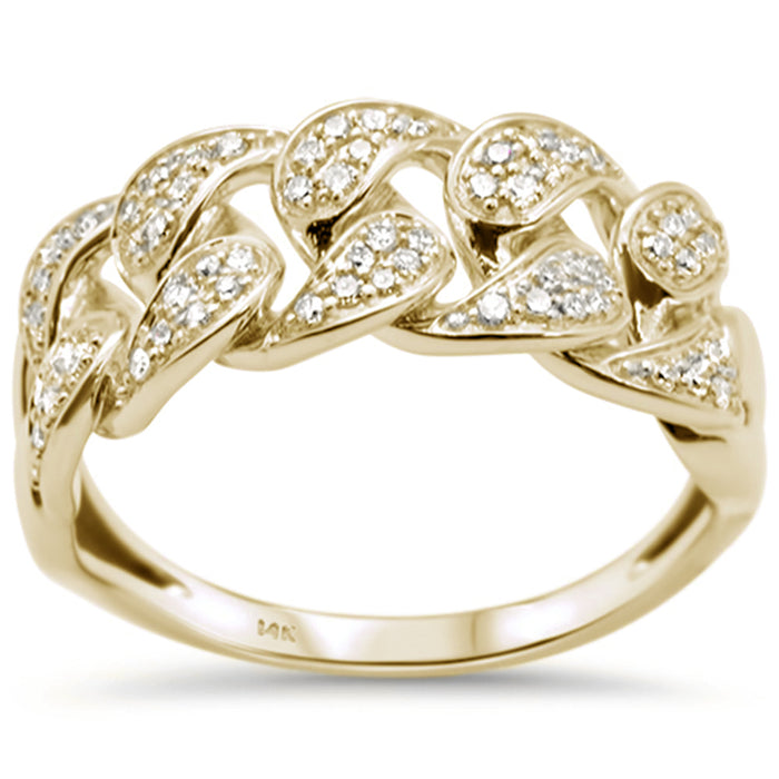 DIAMOND CLOSEOUT! .39ct G SI 14K Yellow Gold Diamond Cuban Men's Ring Size 10