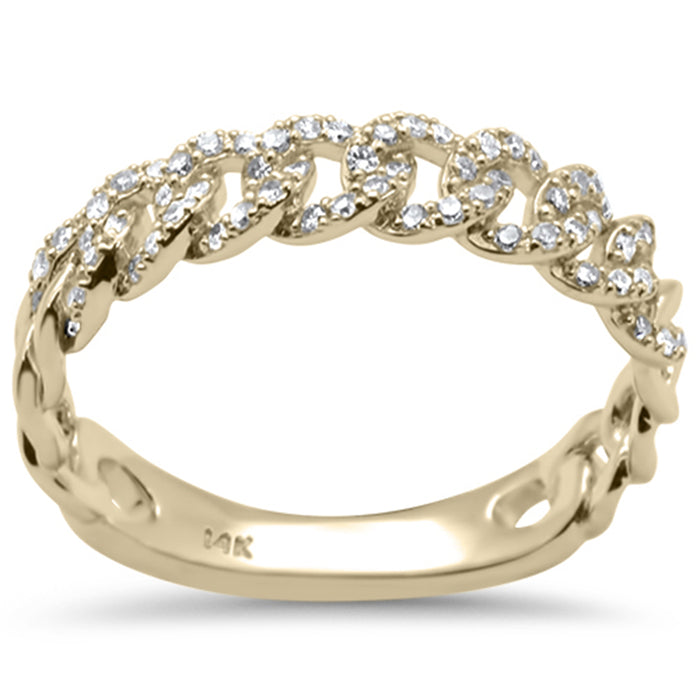 DIAMOND CLOSEOUT! .26ct G SI 14KT Yellow Gold Diamond Cuban Ring Size 6.5