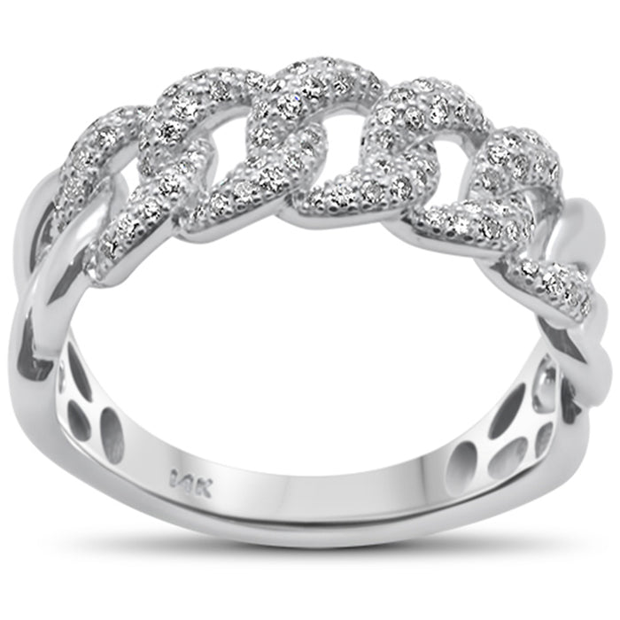 SPECIAL! .50ct G SI 14KT White Gold Diamond Men's Cuban Ring Size 10