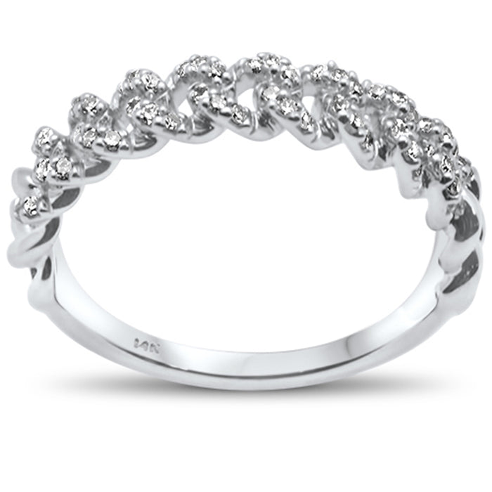 DIAMOND CLOSEOUT! .20ct G SI 14KT White Gold Diamond Ladies Cuban Ring Size 6.5