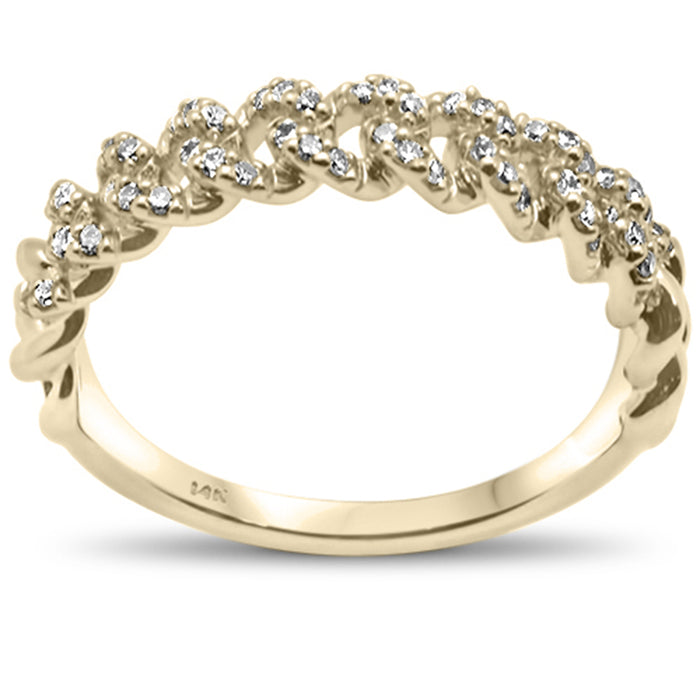 DIAMOND CLOSEOUT! .20ct G SI 14KT Yellow Gold Diamond Ladies Cuban Ring Size 6.5