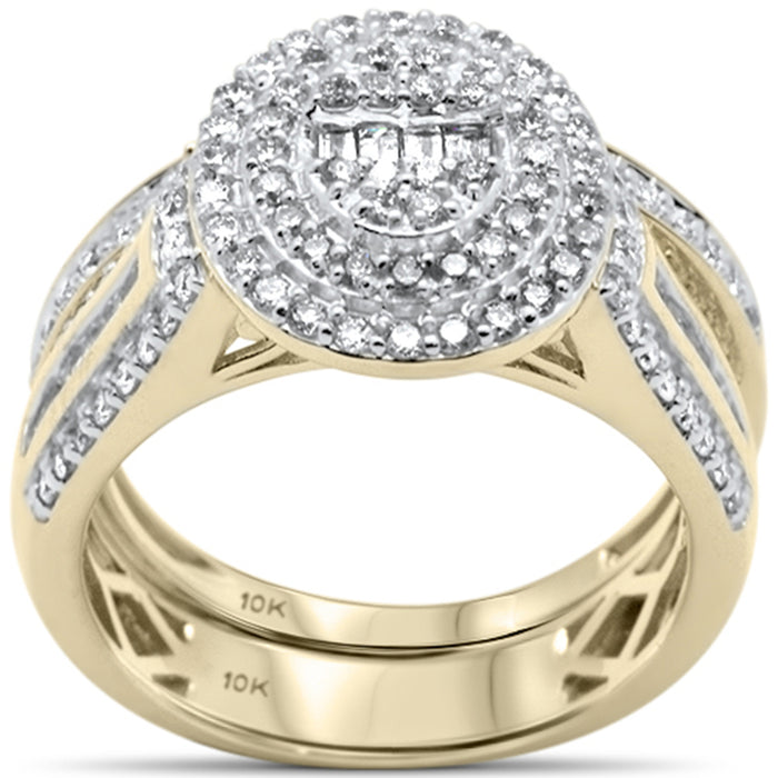 DIAMOND CLOSEOUT! 1.02ct G SI 10K Yellow Gold Diamond Engagement Ring Bridal Set Size 6.5