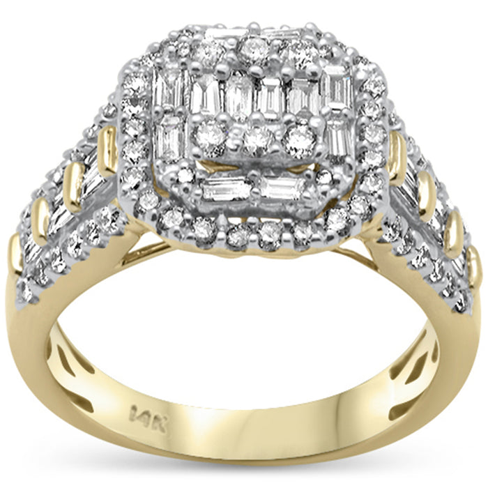 DIAMOND CLOSEOUT! 1.15ct G SI 14K Yellow GoldBaguette & Round Diamond Ring Size 6.5