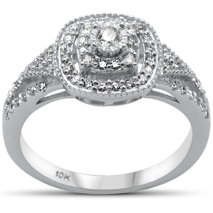 DIAMOND CLOSEOUT! .36ct G SI 10K White Gold Diamond Engagement Ring