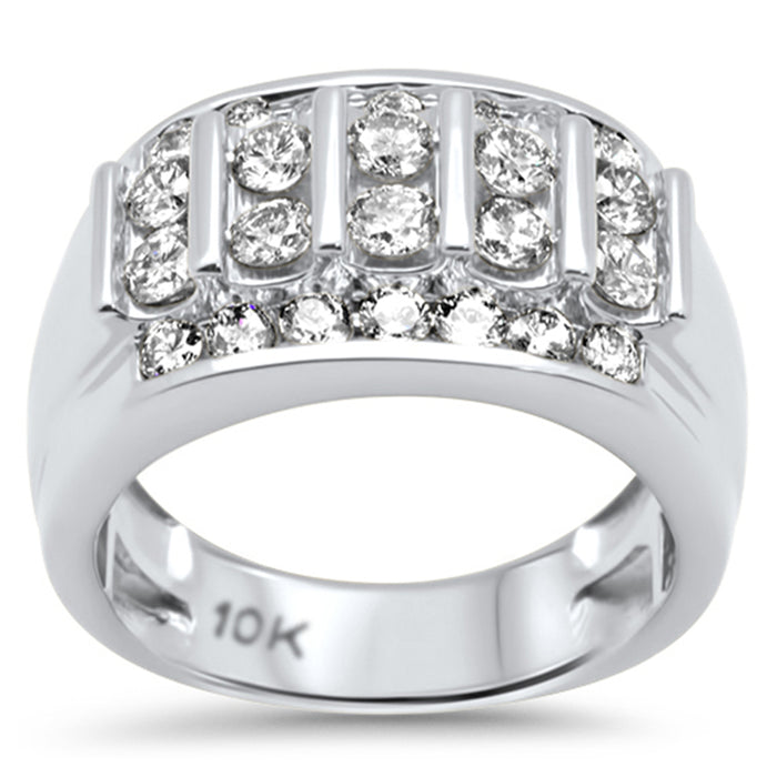 DIAMOND CLOSEOUT! 2.02ct G SI 10K White Gold Diamond Men's Ring size 10