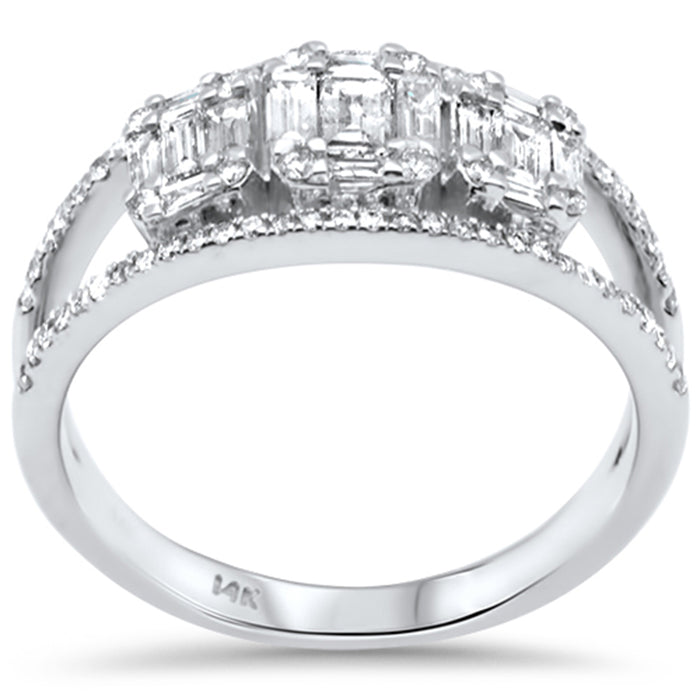 DIAMOND CLOSEOUT! .71ct G SI 14K White Gold Diamond Round & Baguette Ring